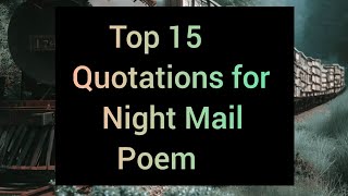 15 quotations for Night Mail Poem written by W H Auden  Night Mail quotations for 1st year class [upl. by Ainocal136]