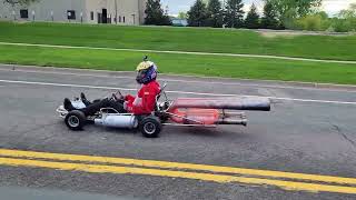 Triple Pulse Jet Go Kart first road test [upl. by Yovonnda]