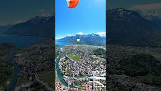 Flying Beside Ueli Aerial View of Interlaken’s quotBödeliquot and Lake Brienz [upl. by Fosque]