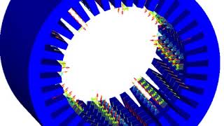 MANATEE V1 to Altair Optistruct coupling illustration of Maxwell force field on a stator [upl. by Ballou284]