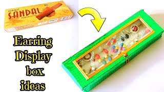 DIY Earring Display Box from Incense stick box  Best idea with Agarbatti Box  DIY organizer [upl. by Leann]