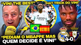 SHOW DO VINICIUS JR NO REAL MADRID 4x0 OSASUNA CALOU OS ESPANHÓIS QUE PEDIAM MBAPPE [upl. by Halullat]