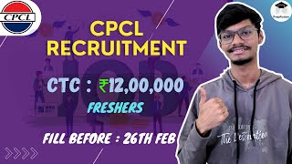 IOCL  CPCL Recruitment 2024  Detailed Notification Out  Freshers [upl. by Noelani]