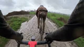 Onboard a muddy ParisRoubaix recon  AG2R CITROËN TEAM [upl. by Tullus]