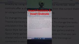 Insert Footnote amp Endnote in ms word shorts Hidden features trending [upl. by Schweiker847]