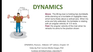 DYNAMICS Example 19 47 Conservation of angular momentum [upl. by Appolonia]