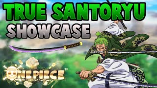 AOPG SHOWCASE DEL NUEVO TRUE SANTORYU DE ZORO En A One Piece Game Roblox One piece [upl. by Saum]