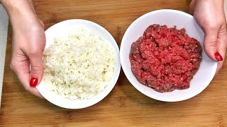 HAI RISO E CARNE MACINATA PROVA A FARE QUESTA RICETTA FACILE E VELOCE asmr [upl. by Edac]