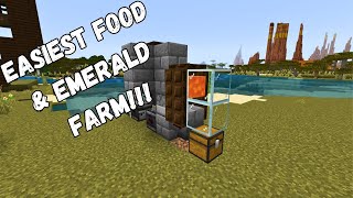 Easiest Food amp Emerald Farm for Minecraft Bedrock 121 [upl. by Georg]