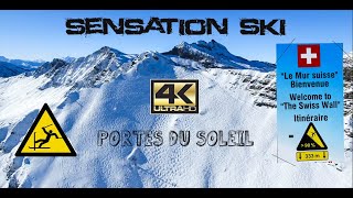 MUR SUISSE EN SKI pente 90 PORTES DU SOLEIL CHATELAVORIAZ gopro hero 7 black [upl. by Hoenack]