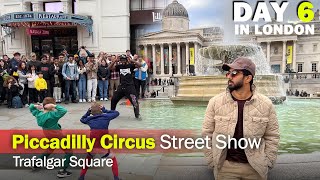 Piccadilly Circus London Street Show and Trafalgar Square [upl. by Terrag341]