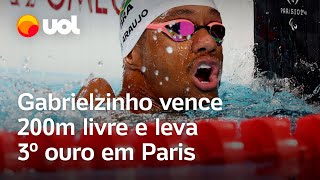 Gabrielzinho vence 200m livre leva terceiro ouro e bate recorde nas Paralimpíadas de Paris [upl. by Eeliab304]