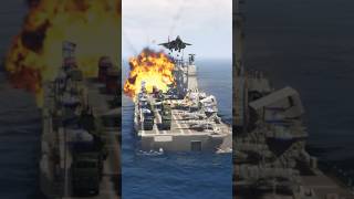 Israeli Navy Aircraft Carrier Badly Destroyed by Iranian Fighter jets in Jerusalem Sea Gta V [upl. by Namyl]