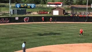 Abby Klopp of BaldwinWoodville hits an an rbi double in the WIAA Div 2 softball championship [upl. by Karee]