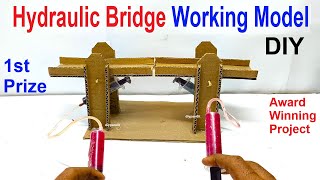 science project working model  hydraulic bridge  science exhibition  DIY pandit howtofunda [upl. by Horatius]