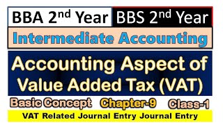 Intermediate Accounting Chapter9  Value Added TaxVAT  Basic Concept Class1BBABBS 2nd [upl. by Delogu]