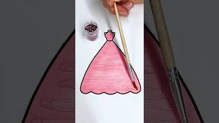 Pink Princess ✨💖👑 Glitter Art Dress glitter glitterdress colorfulcreativekids pink color [upl. by Darin]