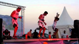 Les Mills Body Combat class at the Kondylis Fitness Center Beach Party  6 Jul 2012 [upl. by Wyatan]