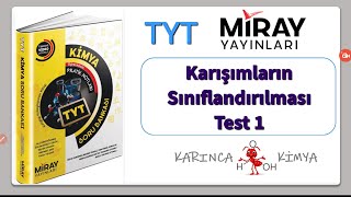 Miray Yayınları TYT Kimya Soru Bankası Karışımların Sınıflandırılması Test 1 [upl. by Eenert733]