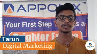 Testimonial By Tarun on Digital Marketing at Apponix Technologies [upl. by Einhpets]