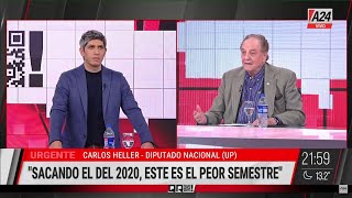 02072024  Carlos Heller en A24  QR con Pablo Caruso  Coyuntura políticoeconómica [upl. by Yoko]