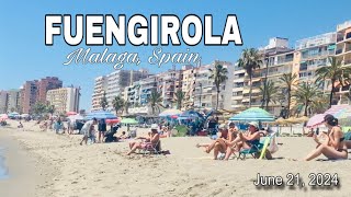 Fuengirola Malaga Spain LATESTS Summer Beach Walk 4K June 21 2024 Ms Fuengirola Vlogs [upl. by Alviani]