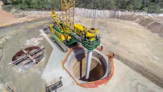 Large Diameter Shaft Drilling Timelapse  Keller [upl. by Ruhtracam]