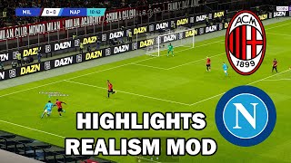 AC Milan VS Napoli  Match Highlights  PES Realism [upl. by Dewar]