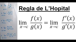 Límites  Formas indeterminadas y Regla de LHopital [upl. by Neelyam]