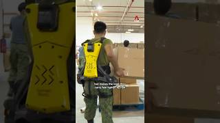 SAF soldiers use exoskeleton suits to prepare NDP packs [upl. by Judy]