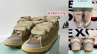 LANVIN SHOESLanvin Curb Dhgate Sneakers Unboxing Review（Brown） [upl. by Tews752]