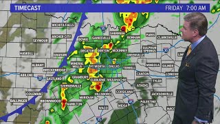 DFW weather Latest timing for strong to severe storms on Friday morning [upl. by Sarchet]