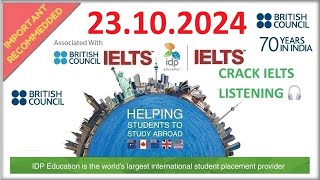 BRITISH COUNCIL IELTS LISTENING PRACTICE TEST 2024  23102024 [upl. by Siseneg]