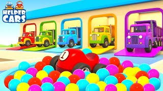 Learn colors for kids with Helper Cars cartoons full episodes Street vehicles amp trucks for kids [upl. by Atsillak321]