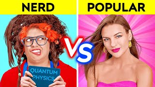 POPULAR VS NERD STUDENT FOR 24 HOURS How To Become Popular At School Comedy by 123 GO CHALLENGE [upl. by Auqinat632]