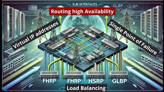 Routing high availability  Subinterfaces Virtual IPs FHRP HSRP GLBP amp dot1q Explained [upl. by Ayekram]