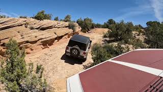 We took our stock rubicon on Bronco Buster rated 6 part 2 4x4 trail Vernal Utah [upl. by Weinrich]