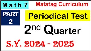 Math 7 Periodical test reviewer PART 2 matatag multiplechoice practicetest [upl. by Ryhpez]