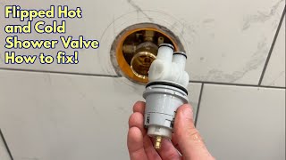 Delta Shower Valve Hot and Cold Switched After Cartridge Replacement  How to fix [upl. by Gaughan534]