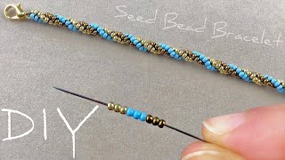 Herringbone Bracelet Tutorial Three Bead Spiral Herringbone Rope [upl. by Skolnik288]