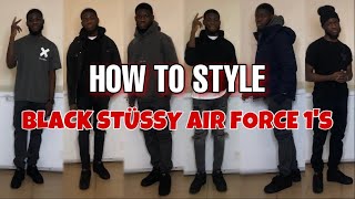 How To Style Nike X Stussy Air Force 1 Black [upl. by Eerual391]