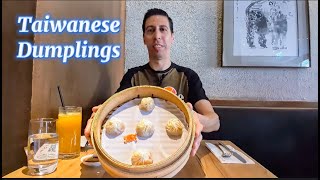 Visiting Din Tai Fung Trying Xiao Long Bao Famous Soup Dumplings London [upl. by Nnylharas]