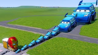 TRANSPORTING PIXAR CARS amp FRUITS WITH COLORED amp JOHN DEERE vs CLAAS vs TRACTORS  BeamNGdrive 962 [upl. by Marja]