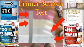 4 Primer Scratch Test STIX Primer  Zinsser Bulls eye  Ben Moore Enamel Underbody  Zinsser BIN [upl. by Frank]