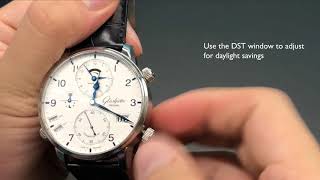 How to Setting the Glashütte Original Senator Cosmopolite [upl. by Templas]