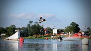 Snowmobile Water Jumps Grantsburg 2011 Entice Action Short 02 [upl. by Llebiram]