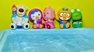 Five little Pororo jumping on the pool │ Five little monkeys jumping on the bed │ Happykids [upl. by Astred]