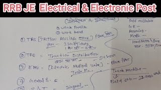 RRB JE 2024 Post Preference Electrical amp Electronic  Siddhant classes [upl. by Notse]