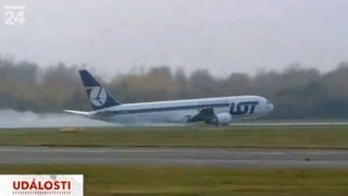 Emergency landing  LOT at Warsaw Airport  Boeing 767 [upl. by Ynneh206]