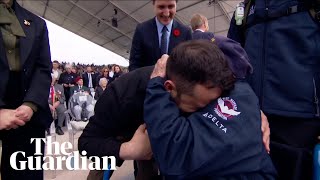 You saved Europe Zelenskiy shares emotional embrace with Dday veteran [upl. by Ahsiatal711]